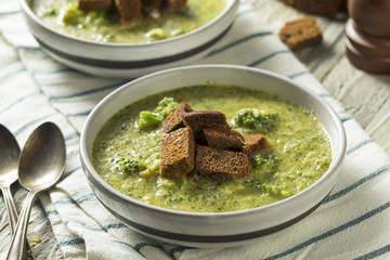 Canvas Print - Homemade Organic Broccoli Soup