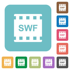 Sticker - SWF movie format rounded square flat icons