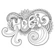 © Olha - Coloring page word Holi,to the Indian holiday on background mand