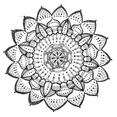 mandala hand-drawn on paper then digitized