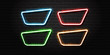 Vector realistic isolated set of neon sign of colorful frame for decoration and covering on the wall background.