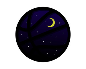 Canvas Print - basketball night sport equipment image vector icon logo