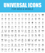 Universal icons set. Minimal Thin Line icon set