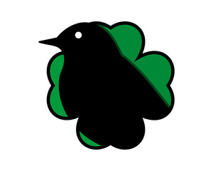 Canvas Print - raven clover image vector icon logo silhouette