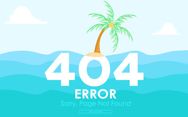 404  island error page not found  flat vector