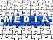 © jijomathai - 3d illustration MEDIA concept: MEDIA on puzzle background