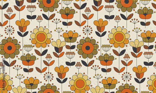 Simple geometric floral sea...