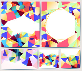 Collection of vector colorful templates with geometric elements