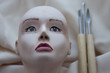 A face mannequin, tools for making dolls