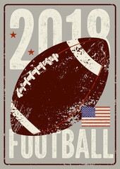 Wall Mural - American football typographical vintage grunge style poster. Retro vector illustration.