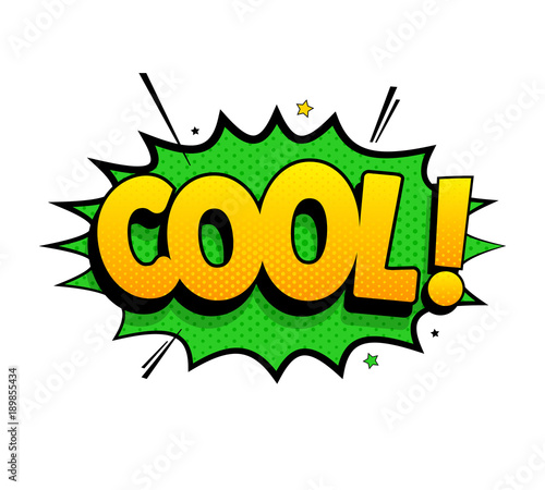 Comic Lettering Cool Vector Bright Cartoon Illustration In Retro Pop Art Style Comic Text Sound Effects Eps 10 Stock Vector Adobe Stock