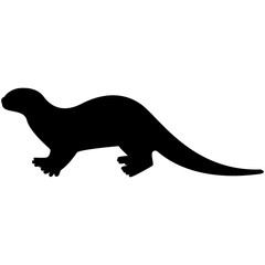 Wall Mural - Vector image of a silhouette of an otter on a white background