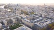 Cityscape of Paris. Aerial view of Notre Dame de Paris Cathedral