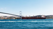 Large cargo ship proceeding along the Bosphorus Channel