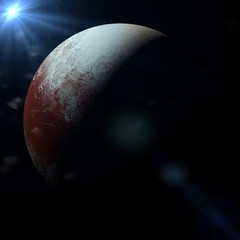 Wall Mural - dwarf planet pluto lit by the distant sun