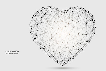 Abstract polygonal heart. Valentine's day. Vector EPS 10.