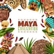 Maya Civilization Cartoon Frame