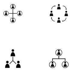 people network icon set