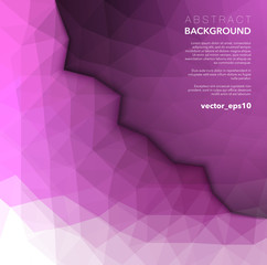 Wall Mural - Abstract vector low poly background. Violet polygonal geometric background. Use for wallpaper, banner, template or brochure design. Vector illustration. Eps10.