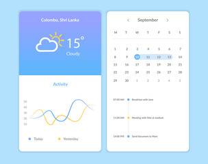 Wall Mural - Weather Application Screens Design