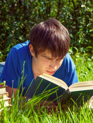 Canvas Print - Young Man with a Book