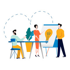 Professional training, education, online tutorial, online business courses, business presentation flat vector illustration. Expertise, skill development design for mobile and web graphics