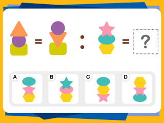 Wall Mural - Practice Questions Worksheet for Education and IQ Test [Answer is A]