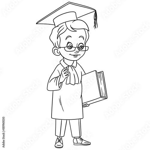 Coloring Page Cartoon Graduating Boy In Graduation Cap Design For Kids Coloring Book Buy This Stock Vector And Explore Similar Vectors At Adobe Stock Adobe Stock