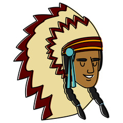 Poster - American indian face icon vector illustration graphic design