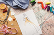 © Prostock-studio - Hand drawn sketches for new fashion collection