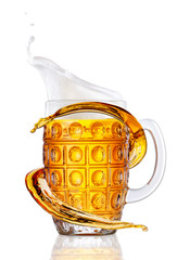 Wall Mural - beer in mug with splash