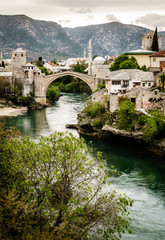 Wall Mural - City of Mostar and Neretva River