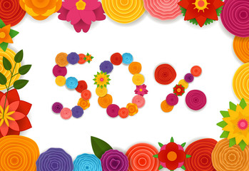 Aufkleber - Season sale banner vector template. 50 percent
