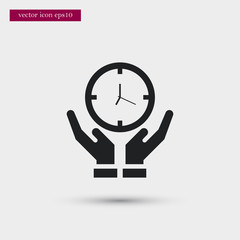 Clock icon simple vector sign