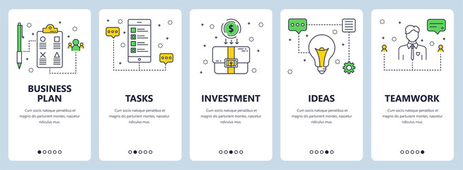 Poster - vector modern thin line business plan concept web banners