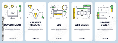 Cuadros en Lienzo Vector modern thin line web development concept banners