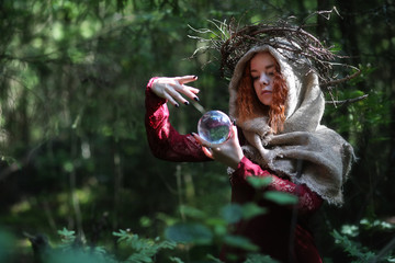 Fortune-teller conducts a ritual