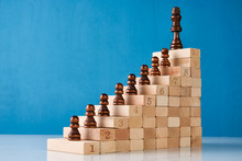 Wooden Chess With Wood Stair