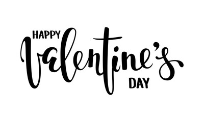 Wall Mural - happy Valentine s day. Hand drawn creative calligraphy and brush pen lettering isolated on white background. design for holiday greeting card and invitation wedding, Valentine s day and Happy love day