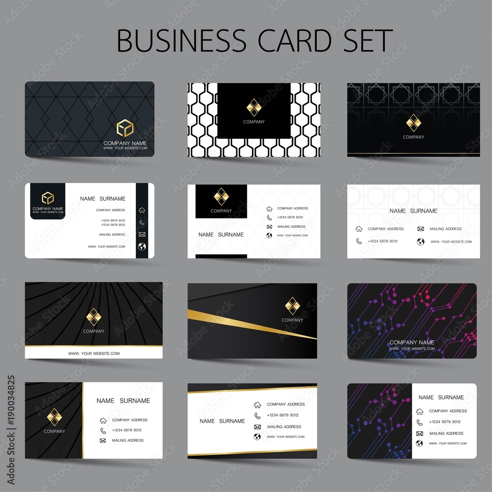 Business card set template design. With inspiration from the abstract ...
