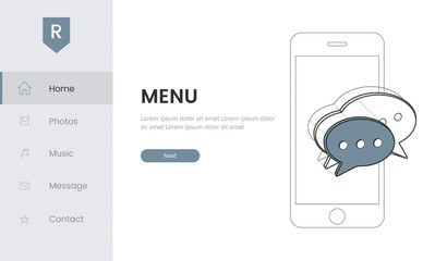 Wall Mural - website elements for web design