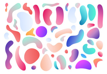 set isolated elements of holographic chameleon design palette of shimmering colors. modern abstract 
