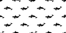 Whale Seamless Pattern Vector Dolphin Shark Fish Isolated Ocean Sea Wallpaper Background
