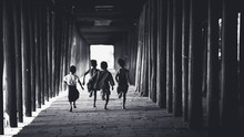 Children Runing In The Old Temple, Salay Bagan Myanmar