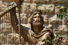 Statue Of King David. David`s Tomb At Mount Zion, Jerusalem, Israel