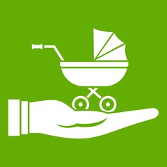 Wall Mural - Baby pram protection icon green