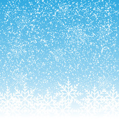 Snowflakes on a blue bokeh background Vektor.
