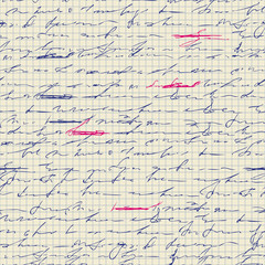 Poster - Seamless background pattern. Imitation of a abstract vintage lettering. Unreadable text.
