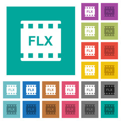 Poster - FLX movie format square flat multi colored icons