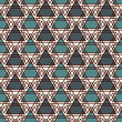 Repeated triangles and thin line grid background. Simple abstract wallpaper. Seamless pattern with geometric figures.